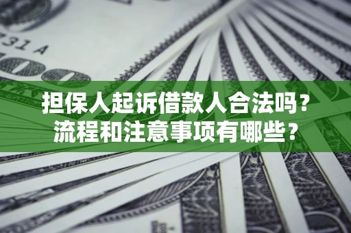 北京担保人起诉借款人合法吗？流程和注意事项有哪些？